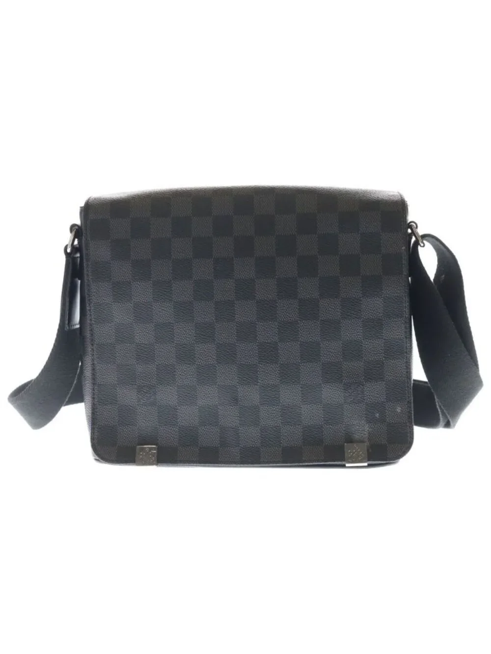 Louis Vuitton District PM Damier Graphite Leather Shoulder Bag Black